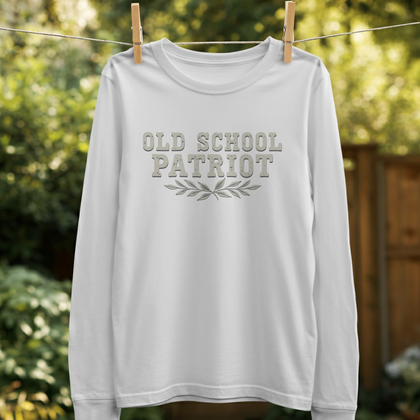 Old School Patriot Graphic Design Long Sleeve Shirt Product