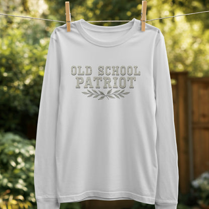 Old School Patriot Graphic Design Long Sleeve Shirt Product