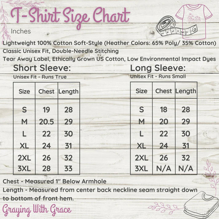 a sewing pattern for a t - shirt size chart