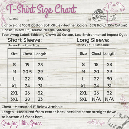 a sewing pattern for a t - shirt size chart