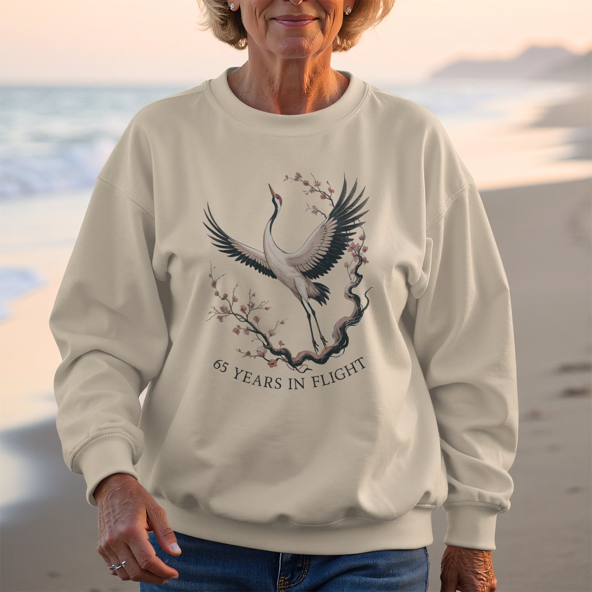 65 Years in Flight Crane Vintage Print Sweatshirt product type
