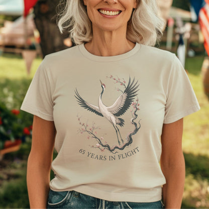 65 Years In Flight Heron Graphic Casual Short Sleeve product