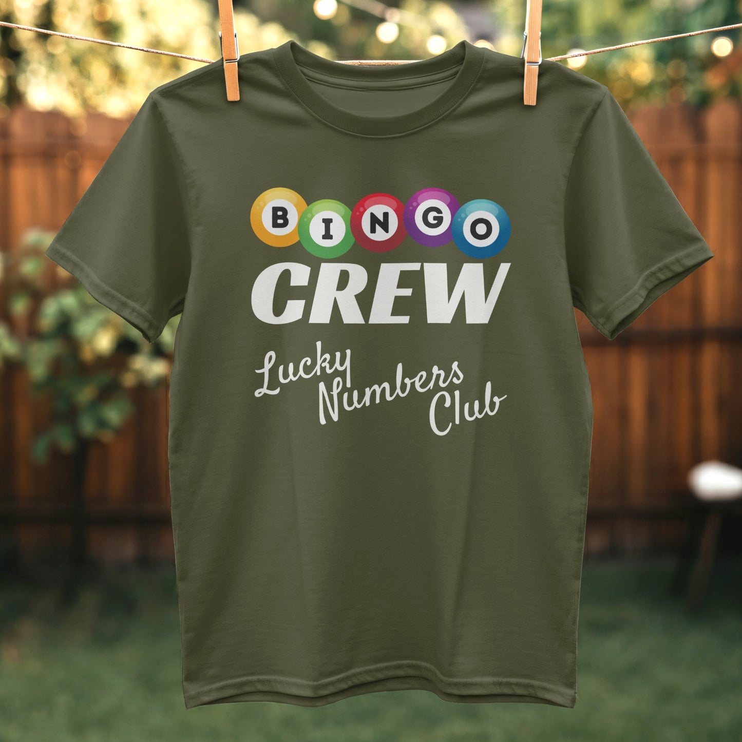 BINGO CREW Lucky Numbers Club Green T-Shirt product type
