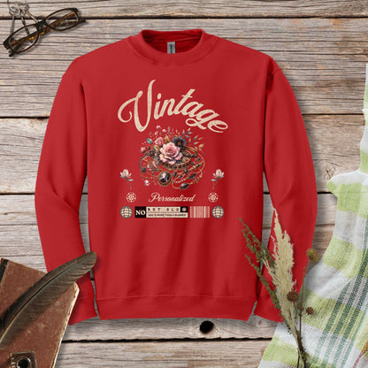 a red sweatshirt with the words vintage on it