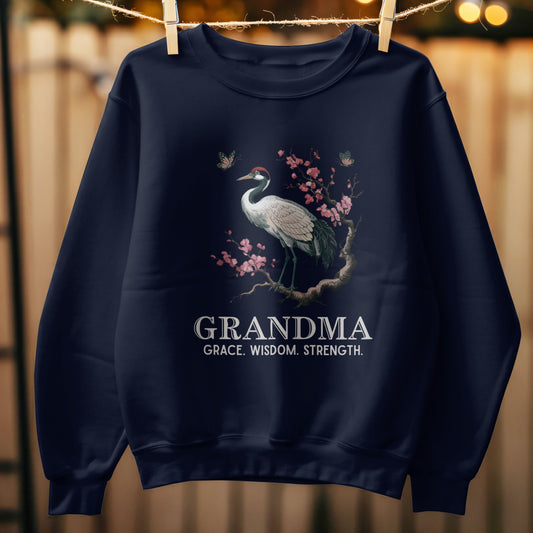 Grace Wisdom Strength Grandma Crane Sweatshirt product type