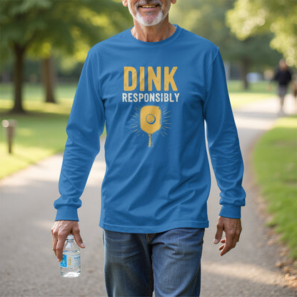 Dink Responsibly ping pong design on a shirt product