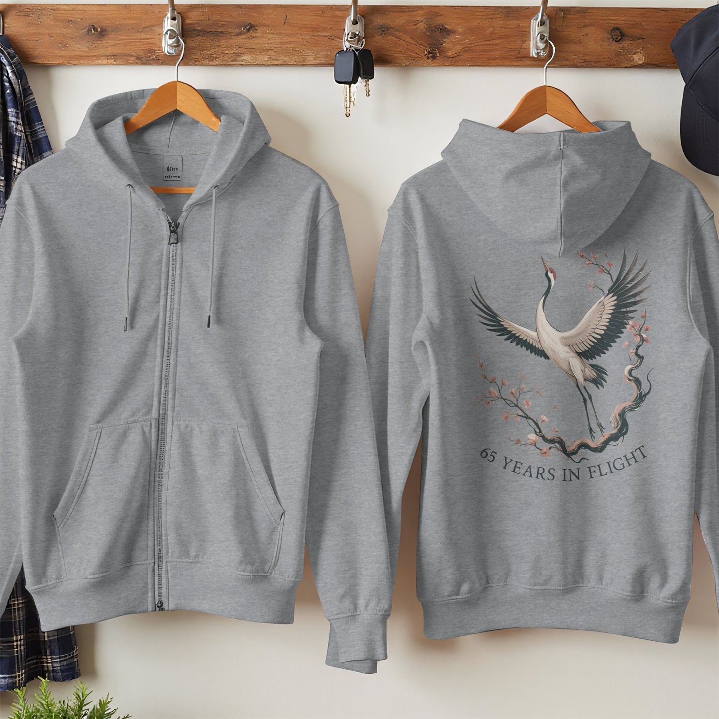 65 Years in Flight Gray Hoodie Sweatshirt product