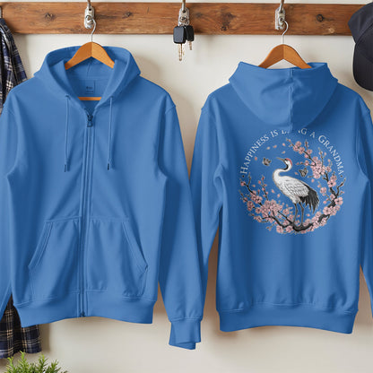 Happiness Is Being A Grandma Blue Zipper Hoodie product