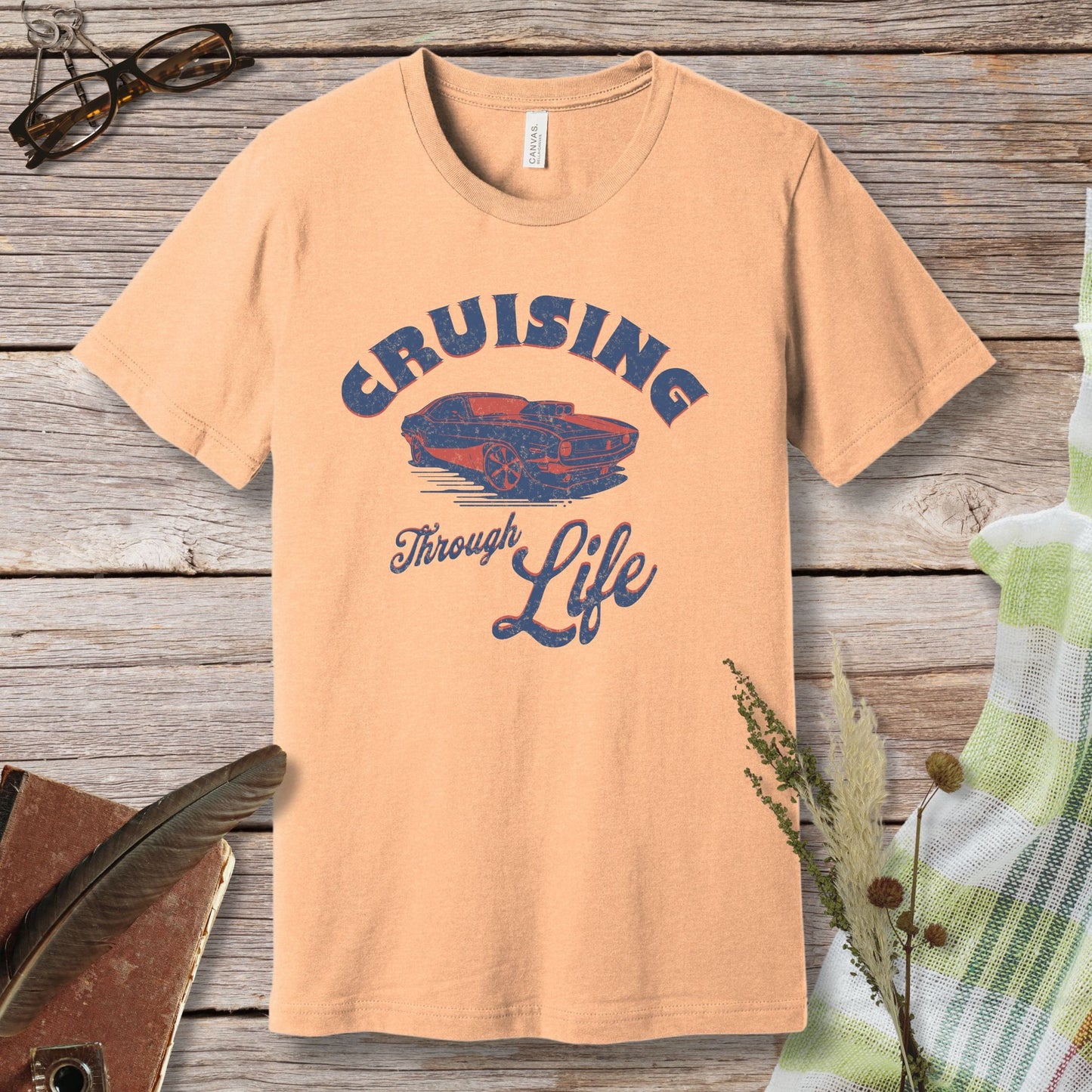 a t - shirt that says cruising through life on it