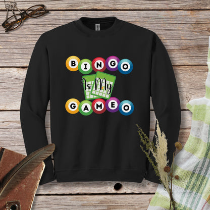 a black sweatshirt with a game design on it