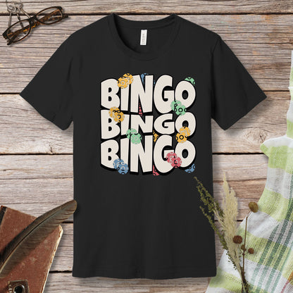 a black t - shirt with the words bingo bingo on it