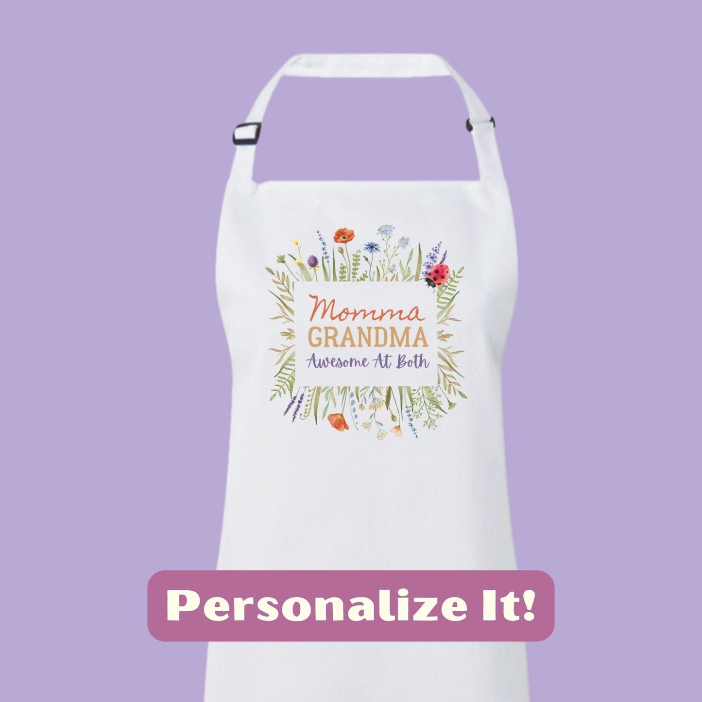 Personalized Momma Grandma Awesome at Both Sustainable Apron