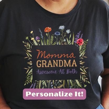 Personalized Momma Grandma Awesome At Both Premium T-Shirt for Moms and Awesome Grandmothers Too!