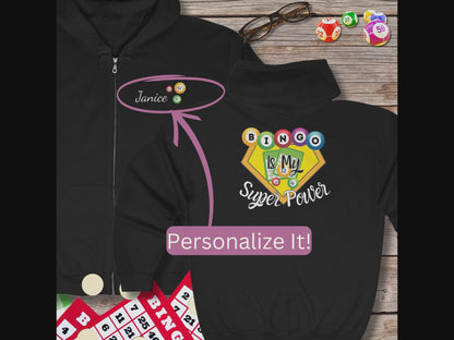 Personalized Bingo is my Super Power Hoodie Sweatshirt Jacket